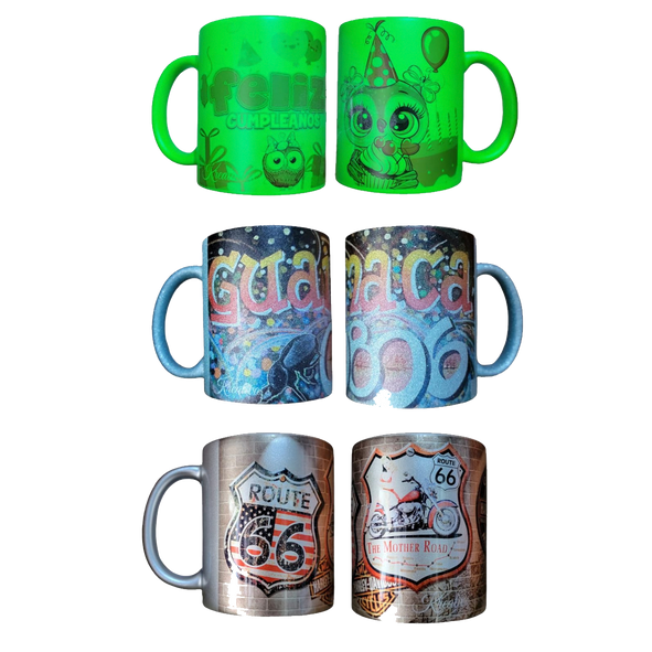 Tazas neón y perladas