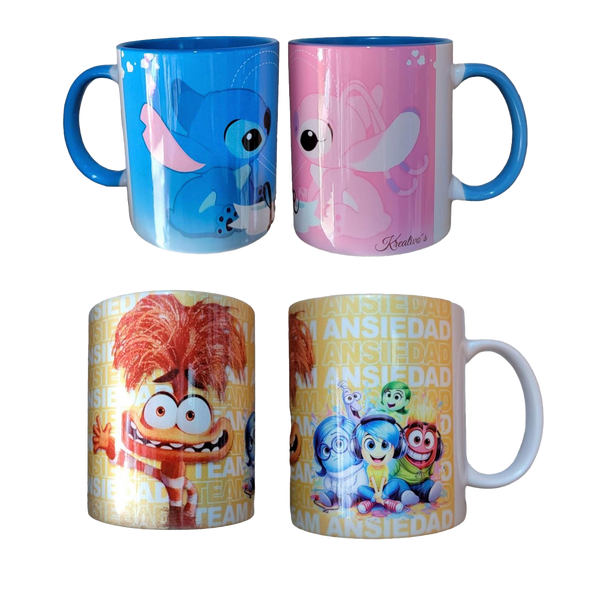 Tazas con asa e interior de color · Perladas y polímero