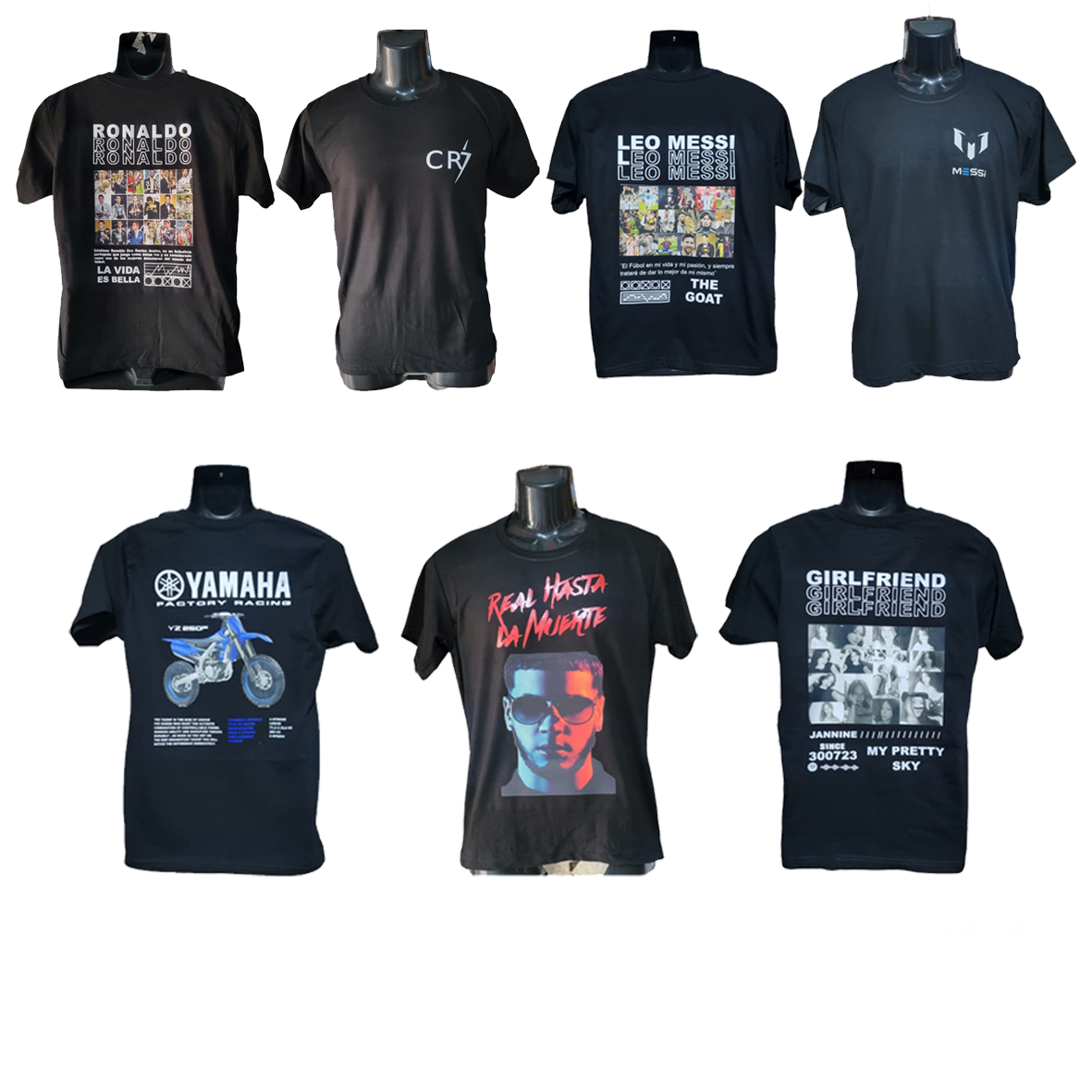 Colección de camisetas negras